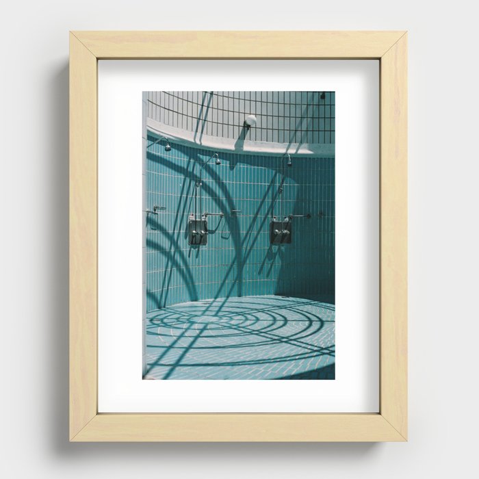 Budapest Blue Swimming Pool Shower Recessed Framed Print