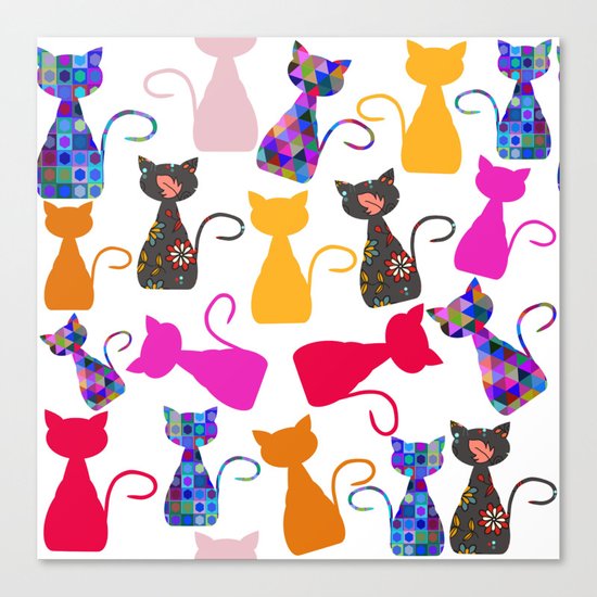 Cats pattern #4 Canvas Print