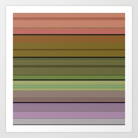 Multi-colored striped pattern . 3 Art Print