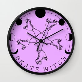 Skate Witch - Roller skate illustration Wall Clock