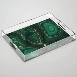 Green Malachite Emerald Marble Texture Acrylic Tray