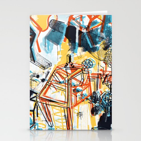 yellowredblueandblack Stationery Cards