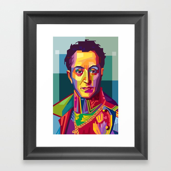 Simon Bolivar South-america Pop Art Portrait  Framed Art Print