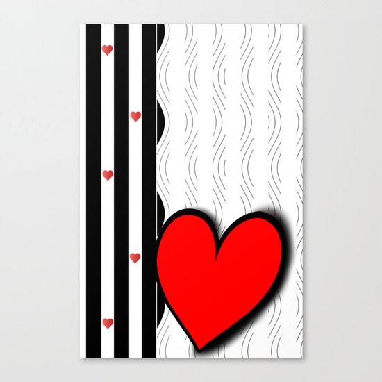 Black and white meets red Version 21 Canvas Print