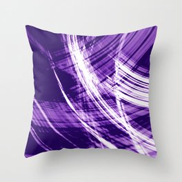 Reflective fibers of metallic violet stripes with bright glow elements.  Throw Pillow