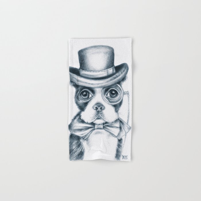 Boston Terrier Detective Hand & Bath Towel