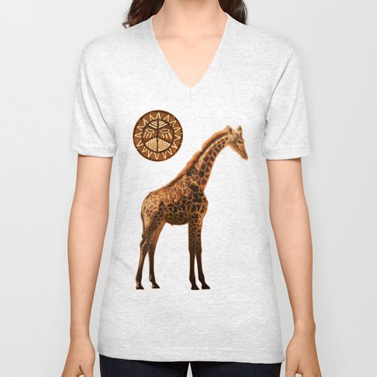 Three Giraffes Unisex V-Neck