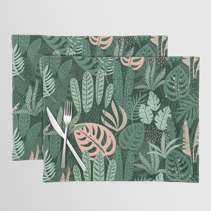 Abstract Tropical Leaves Placemat