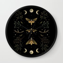 Death Head Moths Night Wall Clock
