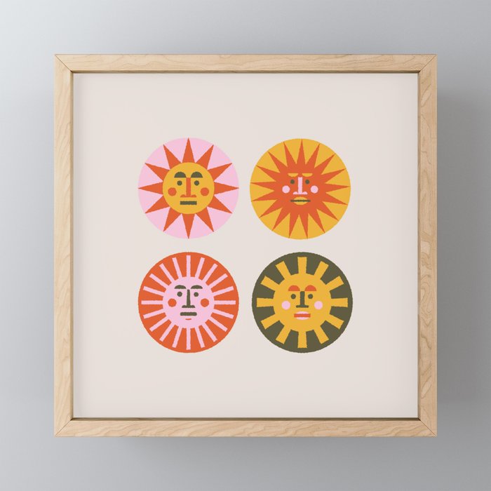 Sunny Faces Framed Mini Art Print