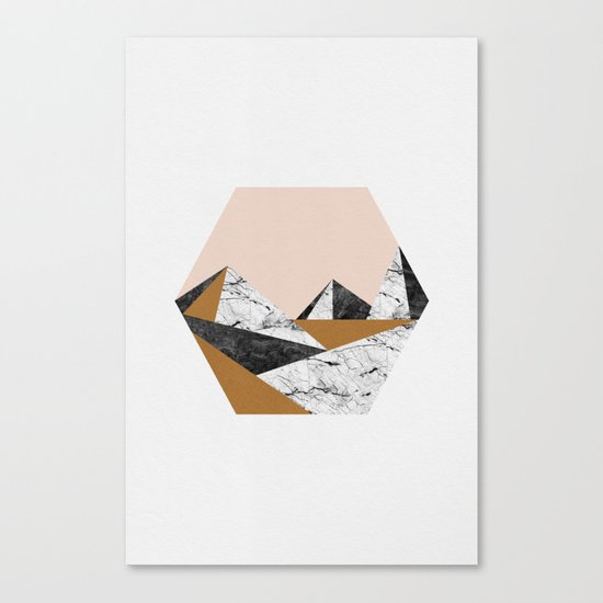 Geo Landscape Hexagon Canvas Print