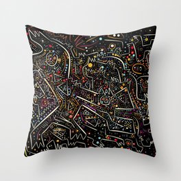 Zodiac Abstract Signs in the Night  Throw Pillow