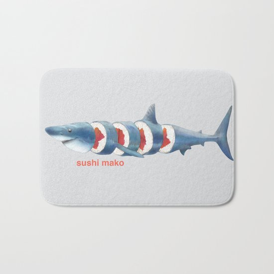Sushi Mako (color option) Bath Mat