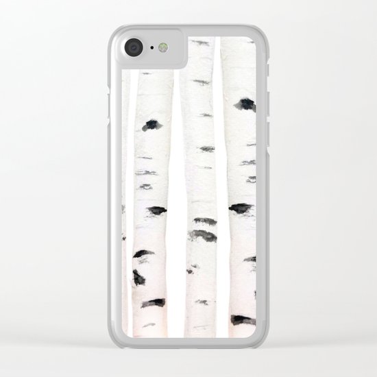 birch horizontal Clear iPhone Case