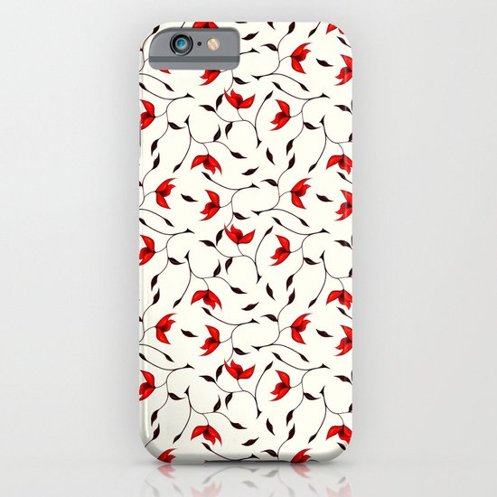 Strange Red Flowers Pattern iPhone & iPod Case