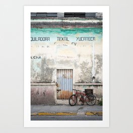 Travel photography print “Mexico wall with bicycle” photo art  Art Print