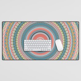 Colorful Pastel Mandala Desk Mat