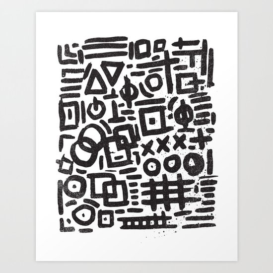ABSTRACT 4 - BLACK & WHITE Art Print