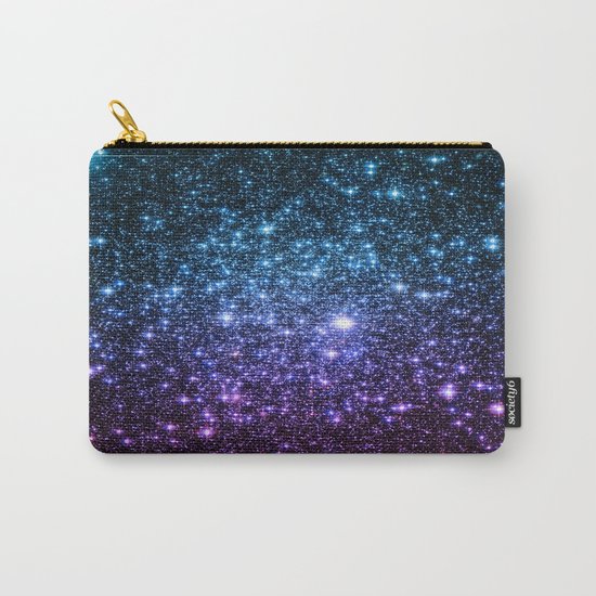 Galaxy Stars : Teal Violet Pink Ombre Carry-All Pouch