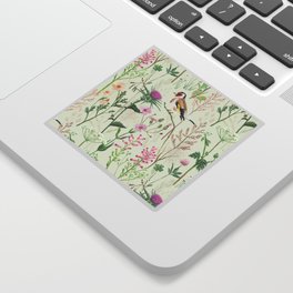 Goldfinch and Beautiful Weeds Sticker