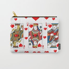 JACK, QUEEN, KING OF HEARTS SUIT CASINO  FACE CARDS Carry-All Pouch