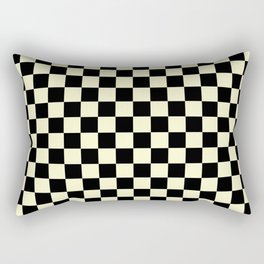Black and Cream Yellow Checkerboard Rectangular Pillow