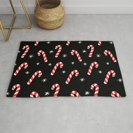 Candy Cane Pattern (black/red/white) Area & Throw Rug