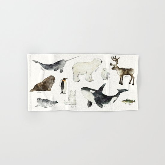Arctic & Antarctic Animals Hand & Bath Towel