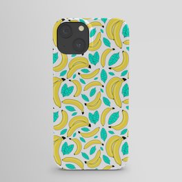 Colorful juicy bananas with leaves iPhone Case