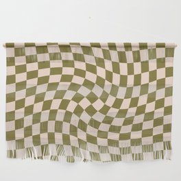 Check VI - Green Twist — Checkerboard Print Wall Hanging