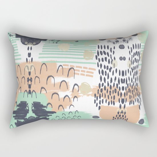 Liesel - Abstract, painterly, mark-making artist, colors cell phone case design Rectangular Pillow