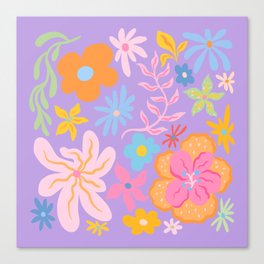 Candy Flowers Lilac Canvas Print