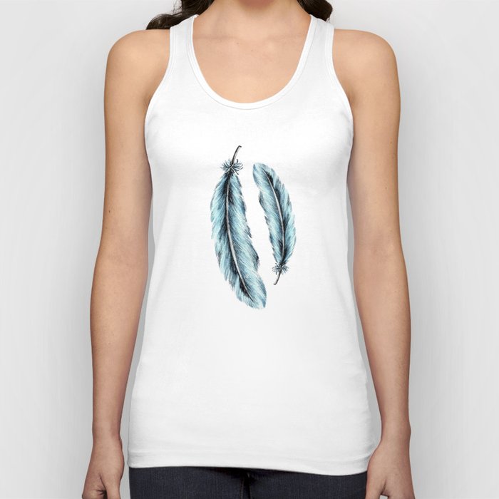 Blue Feathers Tank Top
