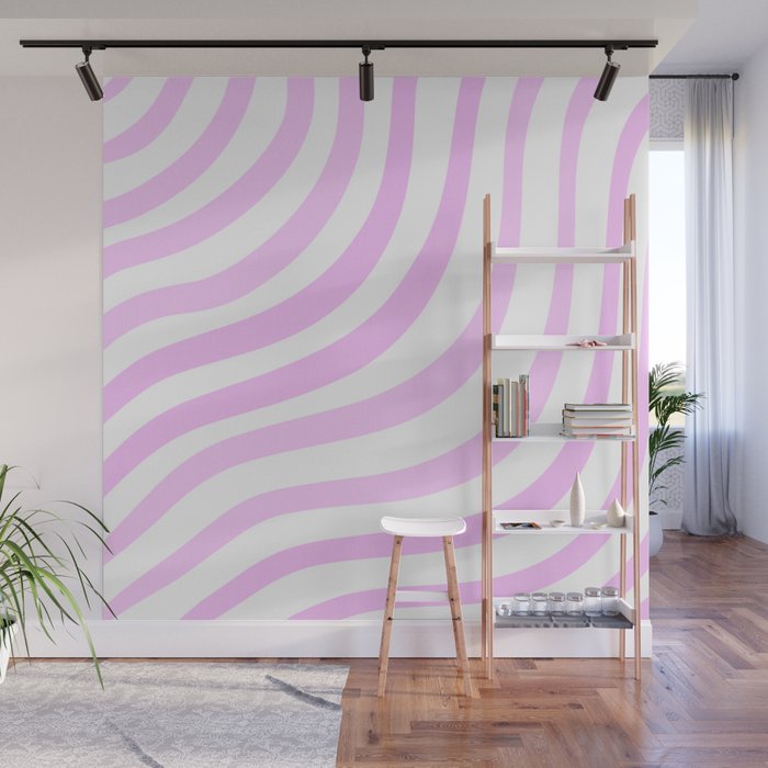 Pastel Pink Stripes Wall Mural