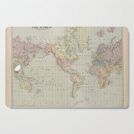 The World, Vintage Map Print from the Monarch Standard Atlas (1906) Cutting Board