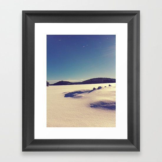 Kenisis Lake snow Framed Art Print