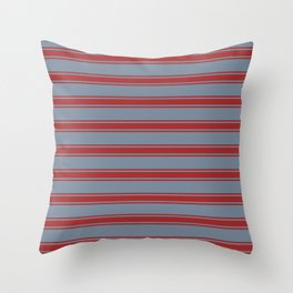 [ Thumbnail: Light Slate Gray & Brown Colored Pattern of Stripes Throw Pillow ]