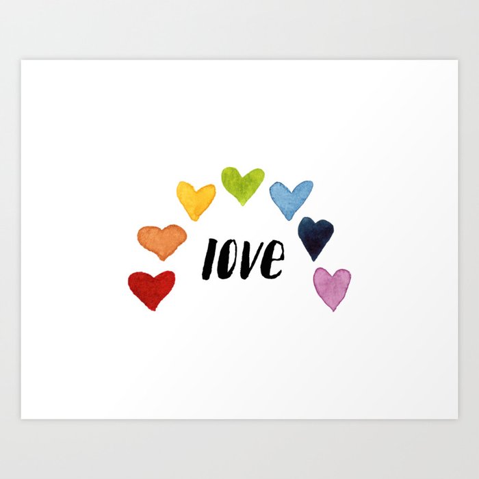 Rainbow love Art Print