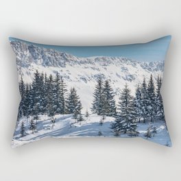 Winter landscape with snow-covered fir trees Rectangular Pillow
