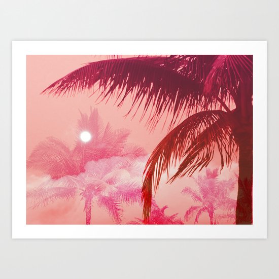 Tropical Pink Sunset Art Print