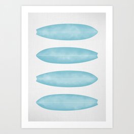 Surfboards in Blue Art Print