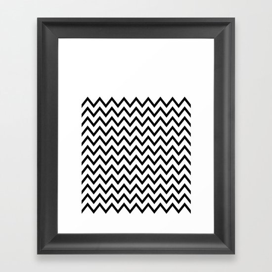 Black Chevron On White Framed Art Print