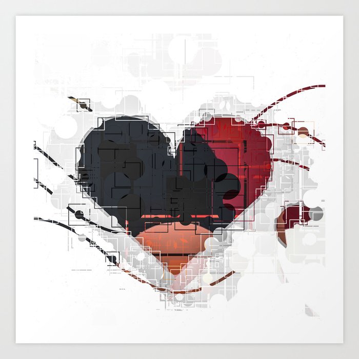 Digital Abstract Heart Design Art Print By Artaddiction45 Society6