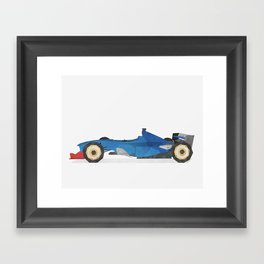 Navy Blue Racing Car Framed Art Print
