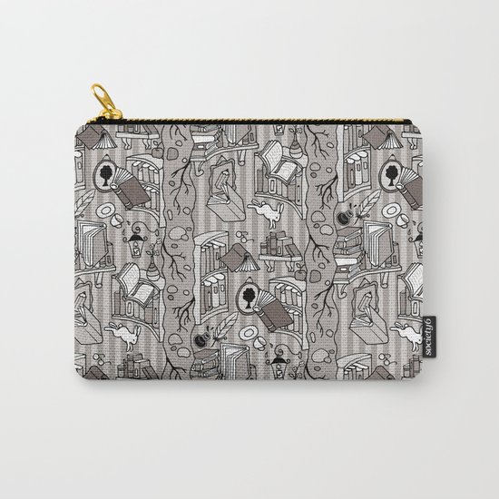 Books: Through the rabbit hole_Warm Gray Carry-All Pouch