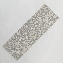 Blossoms and leaves solid grey Yoga Mat