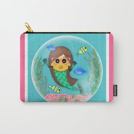 Mermaid Emoji in Bubble Carry-All Pouch