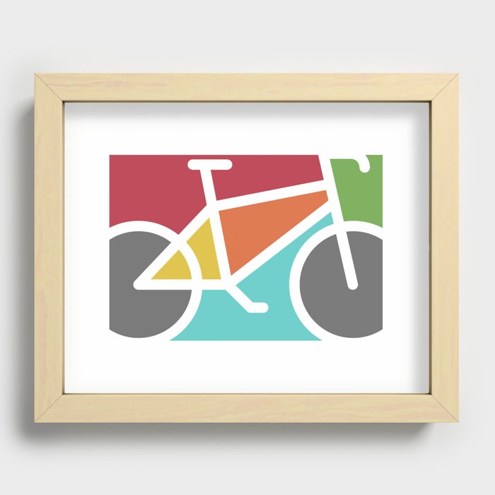 Bike Color Blocks Recessed Framed Print