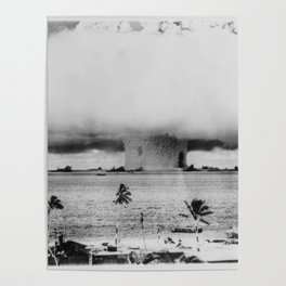 Atomic Bomb Mushroom Cloud Operation Crossroads Baker Test Poster