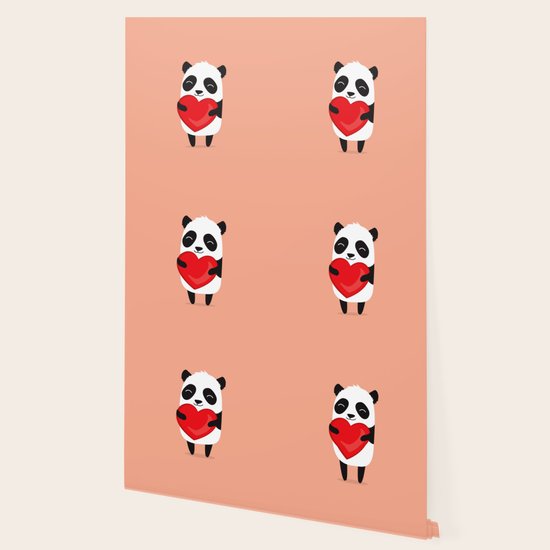 Panda Love Cute Cartoon Illustration Wallpaper By Hyperactive
